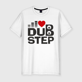 Мужская футболка премиум с принтом Dubstep love в Тюмени, 92% хлопок, 8% лайкра | приталенный силуэт, круглый вырез ворота, длина до линии бедра, короткий рукав | эквалайзер