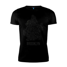 Мужская футболка премиум с принтом Brooklyn в Тюмени, 92% хлопок, 8% лайкра | приталенный силуэт, круглый вырез ворота, длина до линии бедра, короткий рукав | gangsta | gansta | hip | hip hop | hop | rap | бруклин | рэп | хип | хип хоп | хипхоп | хоп