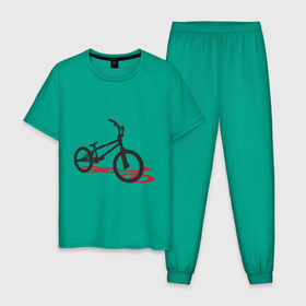 Мужская пижама хлопок с принтом BMX 1 в Тюмени, 100% хлопок | брюки и футболка прямого кроя, без карманов, на брюках мягкая резинка на поясе и по низу штанин
 | Тематика изображения на принте: bmx | велик | вело | велогонки | велорейсинг | велосипед | спортивный велосипед | фрирайд | эктрим