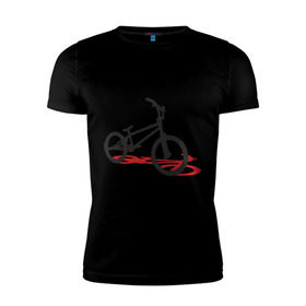 Мужская футболка премиум с принтом BMX 1 в Тюмени, 92% хлопок, 8% лайкра | приталенный силуэт, круглый вырез ворота, длина до линии бедра, короткий рукав | Тематика изображения на принте: bmx | велик | вело | велогонки | велорейсинг | велосипед | спортивный велосипед | фрирайд | эктрим