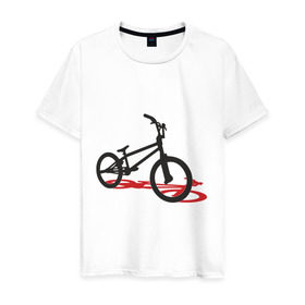Мужская футболка хлопок с принтом BMX 1 в Тюмени, 100% хлопок | прямой крой, круглый вырез горловины, длина до линии бедер, слегка спущенное плечо. | bmx | велик | вело | велогонки | велорейсинг | велосипед | спортивный велосипед | фрирайд | эктрим