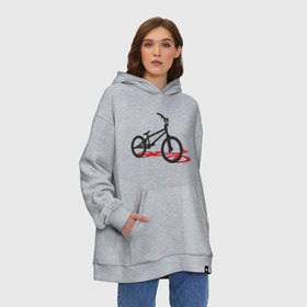 Худи SuperOversize хлопок с принтом BMX 1 в Тюмени, 70% хлопок, 30% полиэстер, мягкий начес внутри | карман-кенгуру, эластичная резинка на манжетах и по нижней кромке, двухслойный капюшон
 | bmx | велик | вело | велогонки | велорейсинг | велосипед | спортивный велосипед | фрирайд | эктрим