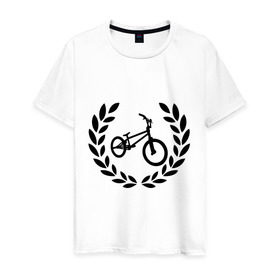 Мужская футболка хлопок с принтом BMX 2 в Тюмени, 100% хлопок | прямой крой, круглый вырез горловины, длина до линии бедер, слегка спущенное плечо. | bmx | велик | вело | велогонки | велорейсинг | велосипед | спортивный велосипед | фрирайд | эктрим