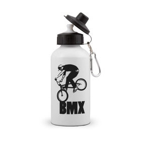 Бутылка спортивная с принтом BMX 3 в Тюмени, металл | емкость — 500 мл, в комплекте две пластиковые крышки и карабин для крепления | bmx | free style | бмэкс | велик | вело | велосипедист | фристайл | экстрим | экстримальный