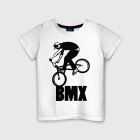Детская футболка хлопок с принтом BMX 3 в Тюмени, 100% хлопок | круглый вырез горловины, полуприлегающий силуэт, длина до линии бедер | bmx | free style | бмэкс | велик | вело | велосипедист | фристайл | экстрим | экстримальный