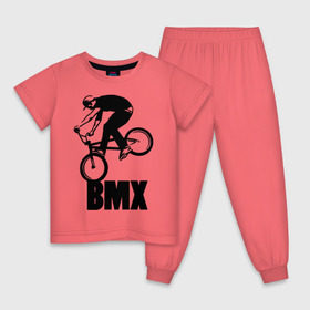 Детская пижама хлопок с принтом BMX 3 в Тюмени, 100% хлопок |  брюки и футболка прямого кроя, без карманов, на брюках мягкая резинка на поясе и по низу штанин
 | bmx | free style | бмэкс | велик | вело | велосипедист | фристайл | экстрим | экстримальный