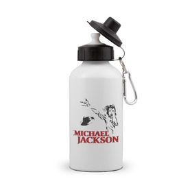 Бутылка спортивная с принтом Джексон жив! в Тюмени, металл | емкость — 500 мл, в комплекте две пластиковые крышки и карабин для крепления | майкл джексон