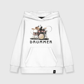 Детская толстовка хлопок с принтом Drummer в Тюмени, 100% хлопок | Круглый горловой вырез, эластичные манжеты, пояс, капюшен | drummer | барабанщик | барабаны | драммер | ударник | ударные