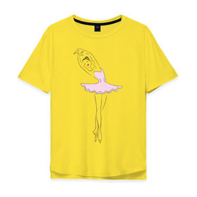Мужская футболка хлопок Oversize с принтом Балерина (2) в Тюмени, 100% хлопок | свободный крой, круглый ворот, “спинка” длиннее передней части | Тематика изображения на принте: балерина | балет | искусство | театр
