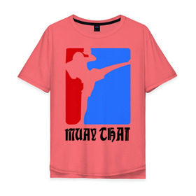 Мужская футболка хлопок Oversize с принтом Muay Thai (Муай Тай) в Тюмени, 100% хлопок | свободный крой, круглый ворот, “спинка” длиннее передней части | емельяненко
