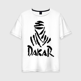 Женская футболка хлопок Oversize с принтом Rally Dakar в Тюмени, 100% хлопок | свободный крой, круглый ворот, спущенный рукав, длина до линии бедер
 | Тематика изображения на принте: rally dakar | авто | авто2012 | автогонки | гонки | ралли | ралли дакар