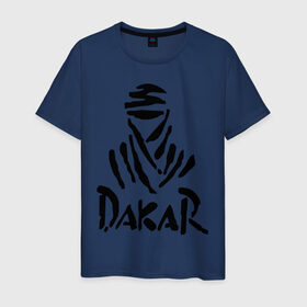 Мужская футболка хлопок с принтом Rally Dakar в Тюмени, 100% хлопок | прямой крой, круглый вырез горловины, длина до линии бедер, слегка спущенное плечо. | Тематика изображения на принте: rally dakar | авто | авто2012 | автогонки | гонки | ралли | ралли дакар