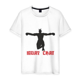 Мужская футболка хлопок с принтом Muay Thai (Муай Тай) (2) в Тюмени, 100% хлопок | прямой крой, круглый вырез горловины, длина до линии бедер, слегка спущенное плечо. | емельяненко