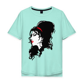 Мужская футболка хлопок Oversize с принтом Amy Winehouse в Тюмени, 100% хлопок | свободный крой, круглый ворот, “спинка” длиннее передней части | Тематика изображения на принте: живая музыка | импровизация | певица | певица эми уайнхаус.джаз | саксофон