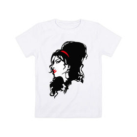 Детская футболка хлопок с принтом Amy Winehouse в Тюмени, 100% хлопок | круглый вырез горловины, полуприлегающий силуэт, длина до линии бедер | Тематика изображения на принте: живая музыка | импровизация | певица | певица эми уайнхаус.джаз | саксофон