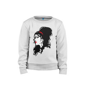Детский свитшот хлопок с принтом Amy Winehouse в Тюмени, 100% хлопок | круглый вырез горловины, эластичные манжеты, пояс и воротник | живая музыка | импровизация | певица | певица эми уайнхаус.джаз | саксофон