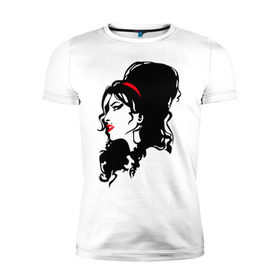 Мужская футболка премиум с принтом Amy Winehouse в Тюмени, 92% хлопок, 8% лайкра | приталенный силуэт, круглый вырез ворота, длина до линии бедра, короткий рукав | Тематика изображения на принте: живая музыка | импровизация | певица | певица эми уайнхаус.джаз | саксофон