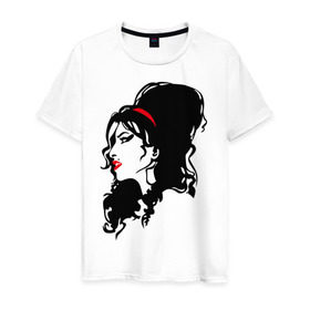 Мужская футболка хлопок с принтом Amy Winehouse в Тюмени, 100% хлопок | прямой крой, круглый вырез горловины, длина до линии бедер, слегка спущенное плечо. | Тематика изображения на принте: живая музыка | импровизация | певица | певица эми уайнхаус.джаз | саксофон