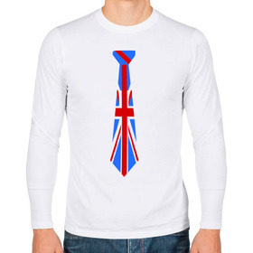 Мужской лонгслив хлопок с принтом Британский флаг на галстуке в Тюмени, 100% хлопок |  | Тематика изображения на принте: британский флаг