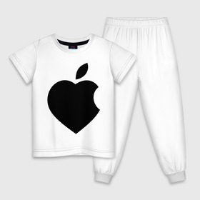 Детская пижама хлопок с принтом Сердце- яблоко в Тюмени, 100% хлопок |  брюки и футболка прямого кроя, без карманов, на брюках мягкая резинка на поясе и по низу штанин
 | apple | mac | steve jobs | мак | стив джоббс | стив джобс | стив джопс | стивен джобс | эпл