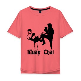 Мужская футболка хлопок Oversize с принтом Muay Thai (2) в Тюмени, 100% хлопок | свободный крой, круглый ворот, “спинка” длиннее передней части | муай тай