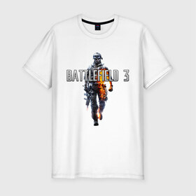 Мужская футболка премиум с принтом Battlefield 3 в Тюмени, 92% хлопок, 8% лайкра | приталенный силуэт, круглый вырез ворота, длина до линии бедра, короткий рукав | battlefield | компьютерные игры