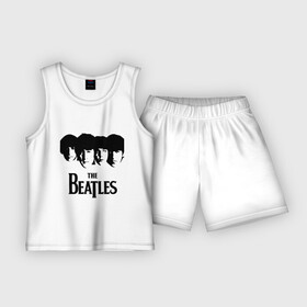 Детская пижама с шортами хлопок с принтом The Beatles в Тюмени,  |  | 60s | 60е | beatles | rock | битлз | битлы | леннон | ленон | макартни | музыка | ретро | рок