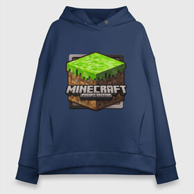 Женское худи Oversize хлопок с принтом Minecraft logo в Тюмени, френч-терри — 70% хлопок, 30% полиэстер. Мягкий теплый начес внутри —100% хлопок | боковые карманы, эластичные манжеты и нижняя кромка, капюшон на магнитной кнопке | creeper | mine craft | minecraft | майнкрафт | шахта