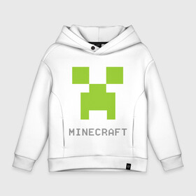 Детское худи Oversize хлопок с принтом Minecraft logo grey в Тюмени, френч-терри — 70% хлопок, 30% полиэстер. Мягкий теплый начес внутри —100% хлопок | боковые карманы, эластичные манжеты и нижняя кромка, капюшон на магнитной кнопке | Тематика изображения на принте: крипер