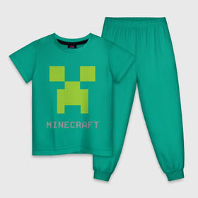 Детская пижама хлопок с принтом Minecraft logo grey в Тюмени, 100% хлопок |  брюки и футболка прямого кроя, без карманов, на брюках мягкая резинка на поясе и по низу штанин
 | крипер
