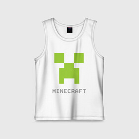 Детская майка хлопок с принтом Minecraft logo grey в Тюмени,  |  | крипер