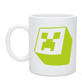 Кружка с принтом Minecraft creeper green (5) в Тюмени, керамика | объем — 330 мл, диаметр — 80 мм. Принт наносится на бока кружки, можно сделать два разных изображения | Тематика изображения на принте: крипер