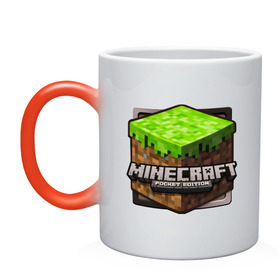 Кружка хамелеон с принтом Minecraft logo (5) в Тюмени, керамика | меняет цвет при нагревании, емкость 330 мл | крипер