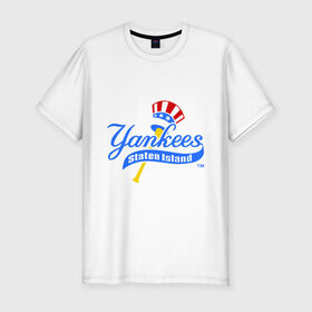 Мужская футболка премиум с принтом NY Yankees byta в Тюмени, 92% хлопок, 8% лайкра | приталенный силуэт, круглый вырез ворота, длина до линии бедра, короткий рукав | baseball | major league basebal | mlb | ny | staten island | yankees | америка | бейсбол | бита | главная лига бейсбола | нью йорк янкиз | статен айленд | сша | янки