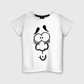 Детская футболка хлопок с принтом Прикольная мордашка (2-5) в Тюмени, 100% хлопок | круглый вырез горловины, полуприлегающий силуэт, длина до линии бедер | мордочка | смайл | смайлик | улыбка