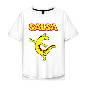 Мужская футболка хлопок Oversize с принтом Сальса ящерица в Тюмени, 100% хлопок | свободный крой, круглый ворот, “спинка” длиннее передней части | bachata | lambada | latina | salsa | бачата | ламбада | латина | латиноамериканская музыка | латиноамериканские танцы | сальса | танго | танец | танцы | ча ча ча | ящер | ящерица