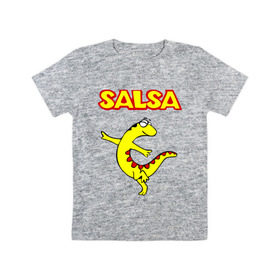 Детская футболка хлопок с принтом Сальса ящерица в Тюмени, 100% хлопок | круглый вырез горловины, полуприлегающий силуэт, длина до линии бедер | bachata | lambada | latina | salsa | бачата | ламбада | латина | латиноамериканская музыка | латиноамериканские танцы | сальса | танго | танец | танцы | ча ча ча | ящер | ящерица