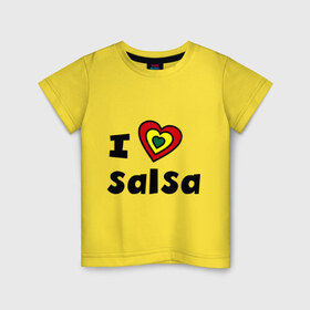 Детская футболка хлопок с принтом Я люблю сальсу в Тюмени, 100% хлопок | круглый вырез горловины, полуприлегающий силуэт, длина до линии бедер | bachata | i love | i love salsa | lambada | latina | salsa | бачата | ламбада | латина | латиноамериканская музыка | латиноамериканские танцы | сальса | танго | танец | танцы | ча ча ча | я люблю | я люблю сальсу