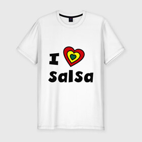 Мужская футболка премиум с принтом Я люблю сальсу в Тюмени, 92% хлопок, 8% лайкра | приталенный силуэт, круглый вырез ворота, длина до линии бедра, короткий рукав | bachata | i love | i love salsa | lambada | latina | salsa | бачата | ламбада | латина | латиноамериканская музыка | латиноамериканские танцы | сальса | танго | танец | танцы | ча ча ча | я люблю | я люблю сальсу
