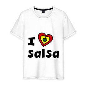 Мужская футболка хлопок с принтом Я люблю сальсу в Тюмени, 100% хлопок | прямой крой, круглый вырез горловины, длина до линии бедер, слегка спущенное плечо. | bachata | i love | i love salsa | lambada | latina | salsa | бачата | ламбада | латина | латиноамериканская музыка | латиноамериканские танцы | сальса | танго | танец | танцы | ча ча ча | я люблю | я люблю сальсу