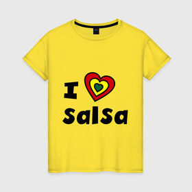 Женская футболка хлопок с принтом Я люблю сальсу в Тюмени, 100% хлопок | прямой крой, круглый вырез горловины, длина до линии бедер, слегка спущенное плечо | bachata | i love | i love salsa | lambada | latina | salsa | бачата | ламбада | латина | латиноамериканская музыка | латиноамериканские танцы | сальса | танго | танец | танцы | ча ча ча | я люблю | я люблю сальсу