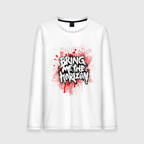 Мужской лонгслив хлопок с принтом Bring me the horizon blood out в Тюмени, 100% хлопок |  | bmth | rock | кровь