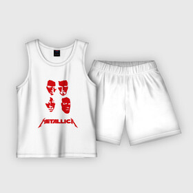 Детская пижама с шортами хлопок с принтом Metallica kvartet в Тюмени,  |  | Тематика изображения на принте: металлика