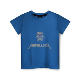 Детская футболка хлопок с принтом Metallica scool в Тюмени, 100% хлопок | круглый вырез горловины, полуприлегающий силуэт, длина до линии бедер | Тематика изображения на принте: металлика