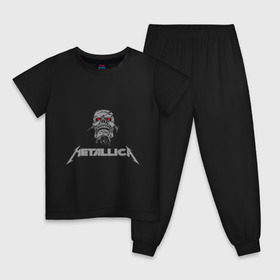 Детская пижама хлопок с принтом Metallica scool в Тюмени, 100% хлопок |  брюки и футболка прямого кроя, без карманов, на брюках мягкая резинка на поясе и по низу штанин
 | металлика