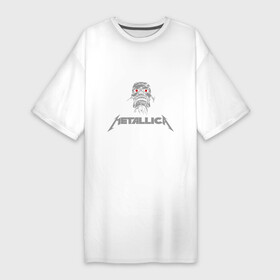 Платье-футболка хлопок с принтом Metallica scool в Тюмени,  |  | металлика