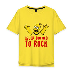 Мужская футболка хлопок Oversize с принтом Simpson Rock в Тюмени, 100% хлопок | свободный крой, круглый ворот, “спинка” длиннее передней части | гомер