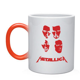 Кружка хамелеон с принтом Metallica kvartet (5) в Тюмени, керамика | меняет цвет при нагревании, емкость 330 мл | металлика