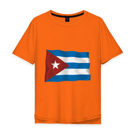 Мужская футболка хлопок Oversize с принтом Куба флаг в Тюмени, 100% хлопок | свободный крой, круглый ворот, “спинка” длиннее передней части | Тематика изображения на принте: cuba | куба | куба афиша | кубинский флаг | республика куба | флаг | флаг кубы | флаги