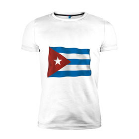 Мужская футболка премиум с принтом Куба флаг в Тюмени, 92% хлопок, 8% лайкра | приталенный силуэт, круглый вырез ворота, длина до линии бедра, короткий рукав | cuba | куба | куба афиша | кубинский флаг | республика куба | флаг | флаг кубы | флаги